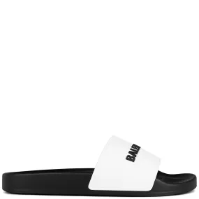 Balenciaga White Logo Sliders