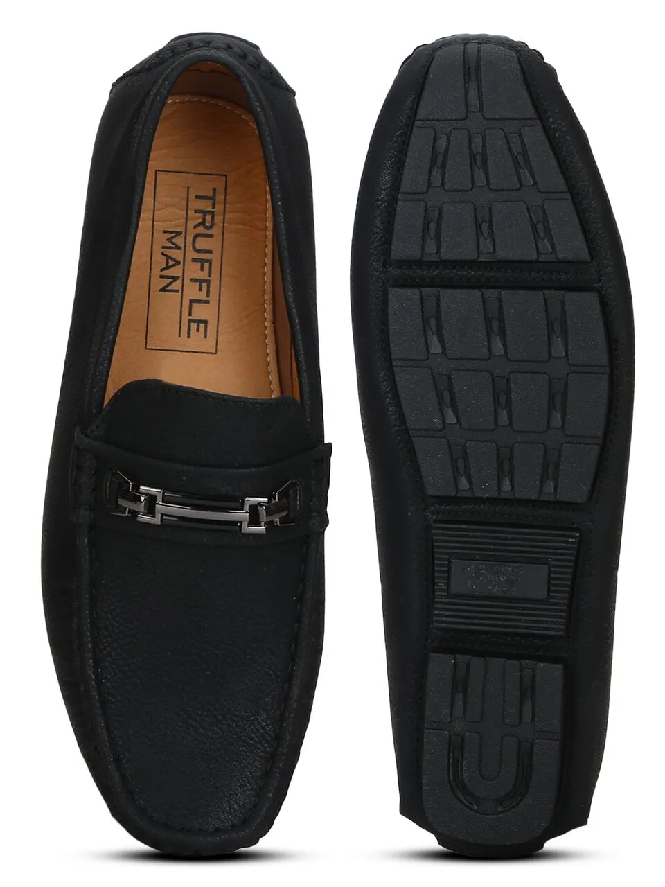 Black PU Horsebit Loafers