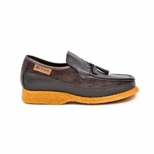 British Walkers Brooklyn Men's Brown Leather and Suede Crepe Sole Slip On