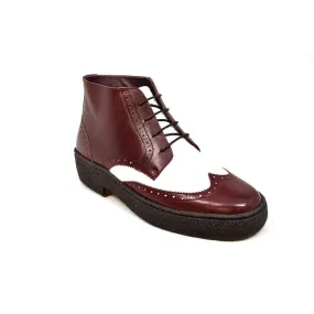 British Walkers Men's Wingtip Burgundy & White