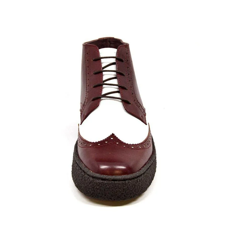 British Walkers Men's Wingtip Burgundy & White