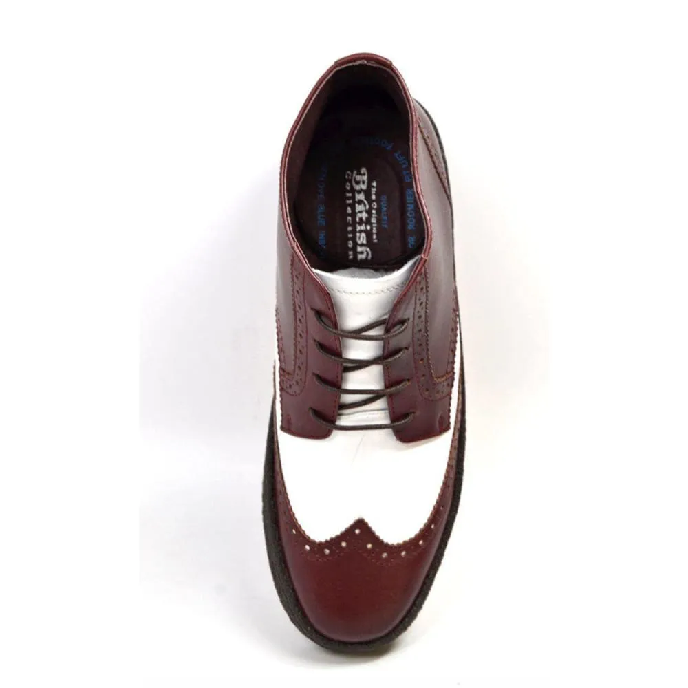 British Walkers Men's Wingtip Burgundy & White