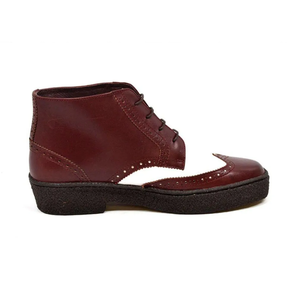 British Walkers Men's Wingtip Burgundy & White