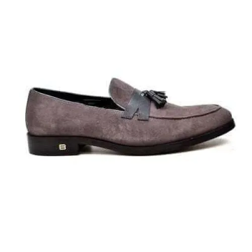 British Walkers Space Men's Gray Suede and Leather Sophisticated Crepe Sole Loafers