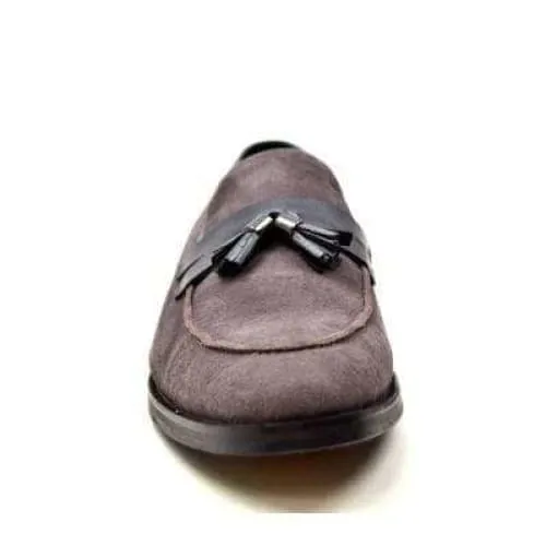 British Walkers Space Men's Gray Suede and Leather Sophisticated Crepe Sole Loafers