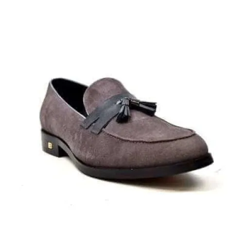 British Walkers Space Men's Gray Suede and Leather Sophisticated Crepe Sole Loafers