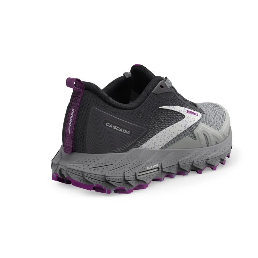 Brooks Cascadia 17 Wide | Oyster / Blackened Pearl / Purple | Womens