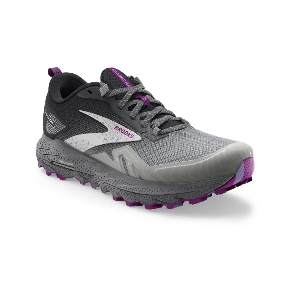 Brooks Cascadia 17 Wide | Oyster / Blackened Pearl / Purple | Womens