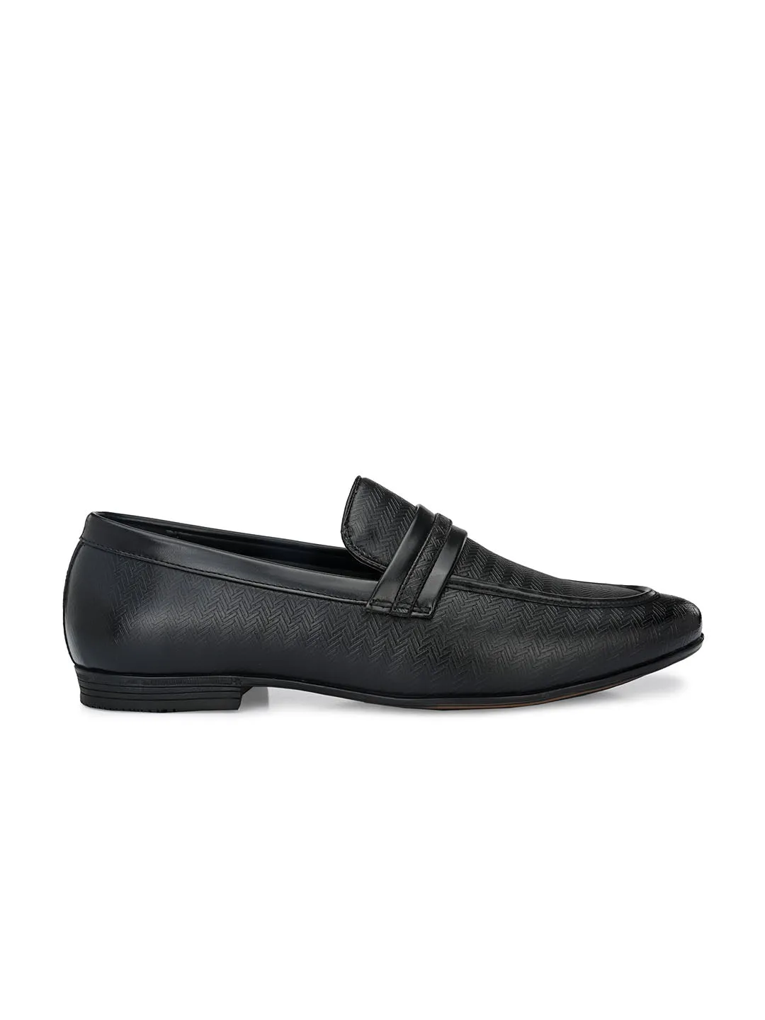 Capri Black Textured Slip-Ons