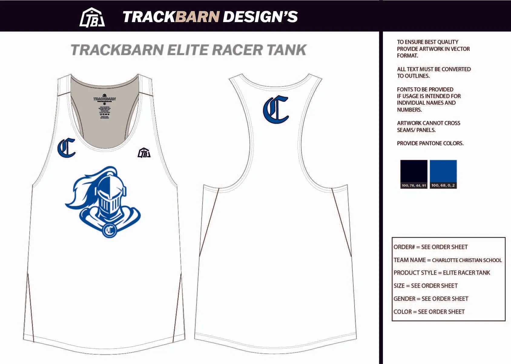 Charlotte-Christian-School Womens Track Singlet