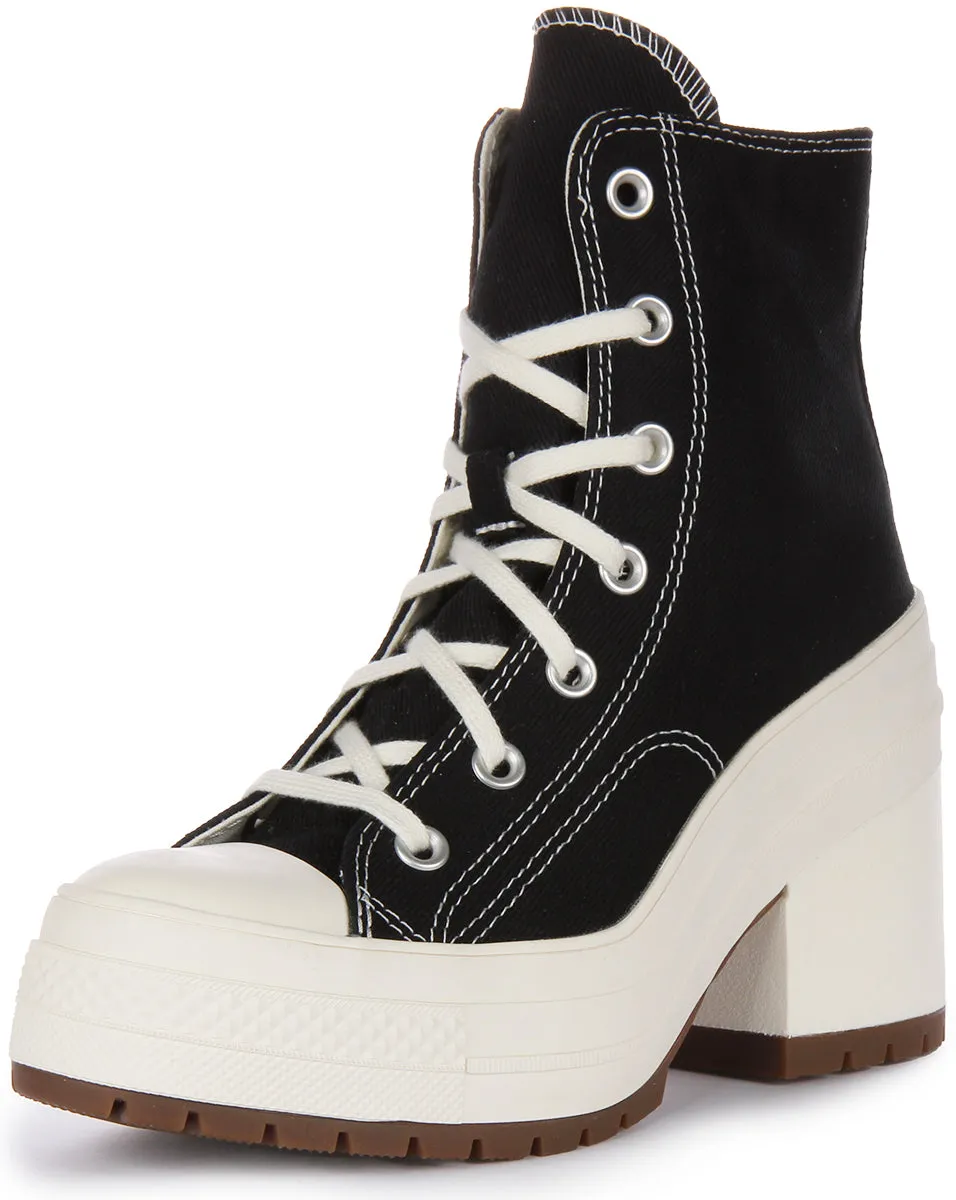 Converse A05347C Womens Lace Up Chuck 70 Heel In Black White