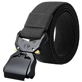 D555 Mens Dale Big & Tall Webbing Heavy Duty Tactical Belt - Black