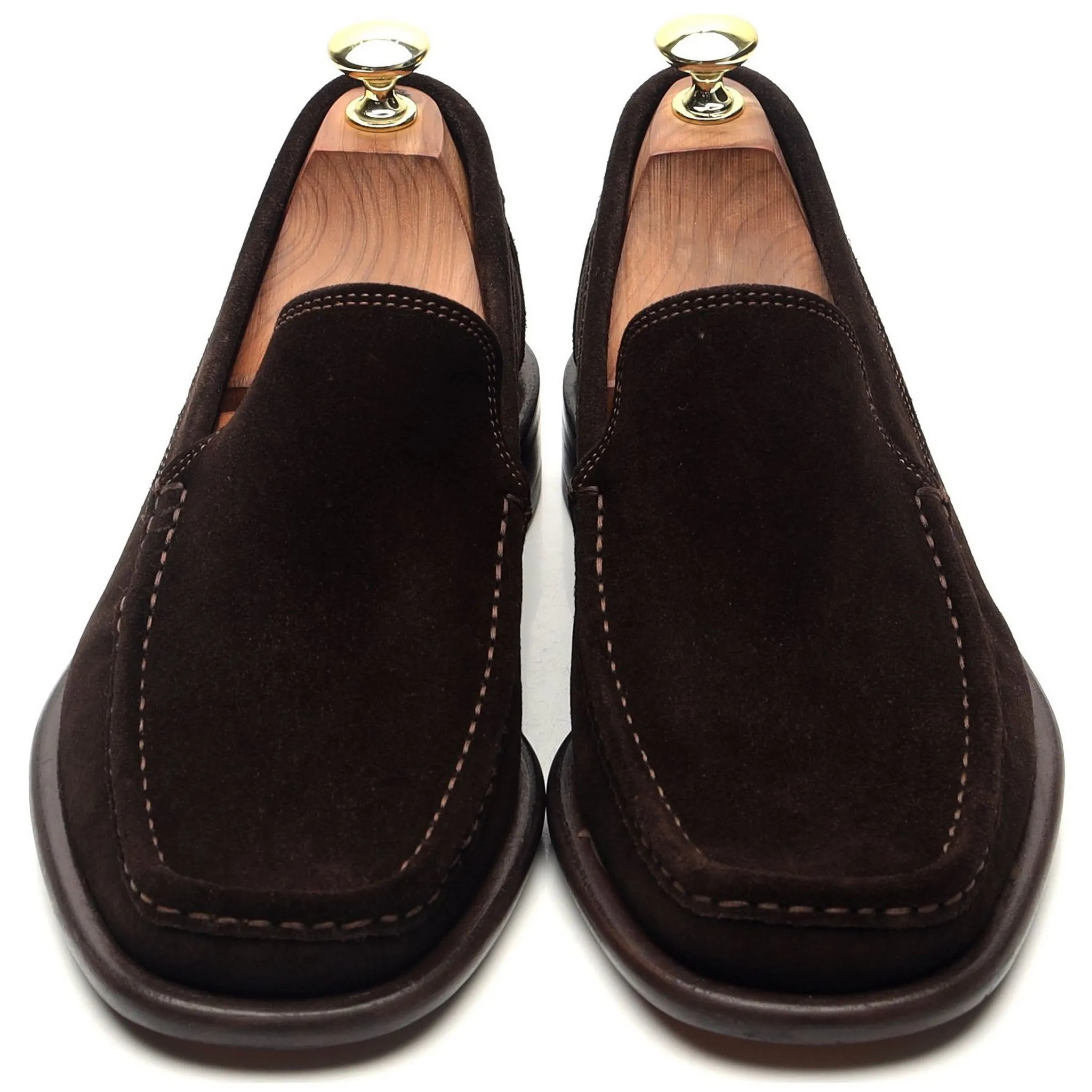 Dark Brown Suede Slip On Loafers UK 7.5 EU 41.5