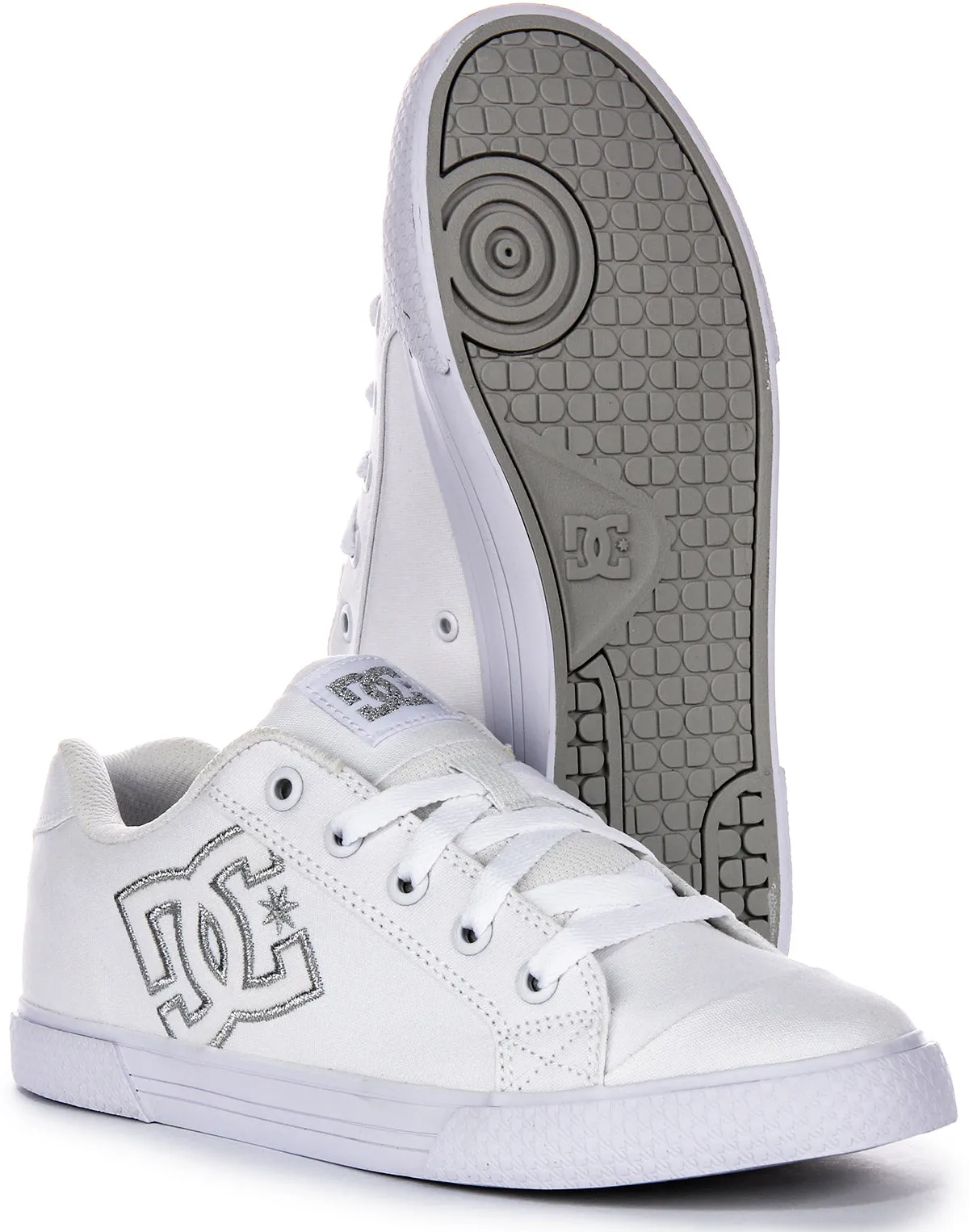 Dc Shoes Chelsea TX In White Silver For Women