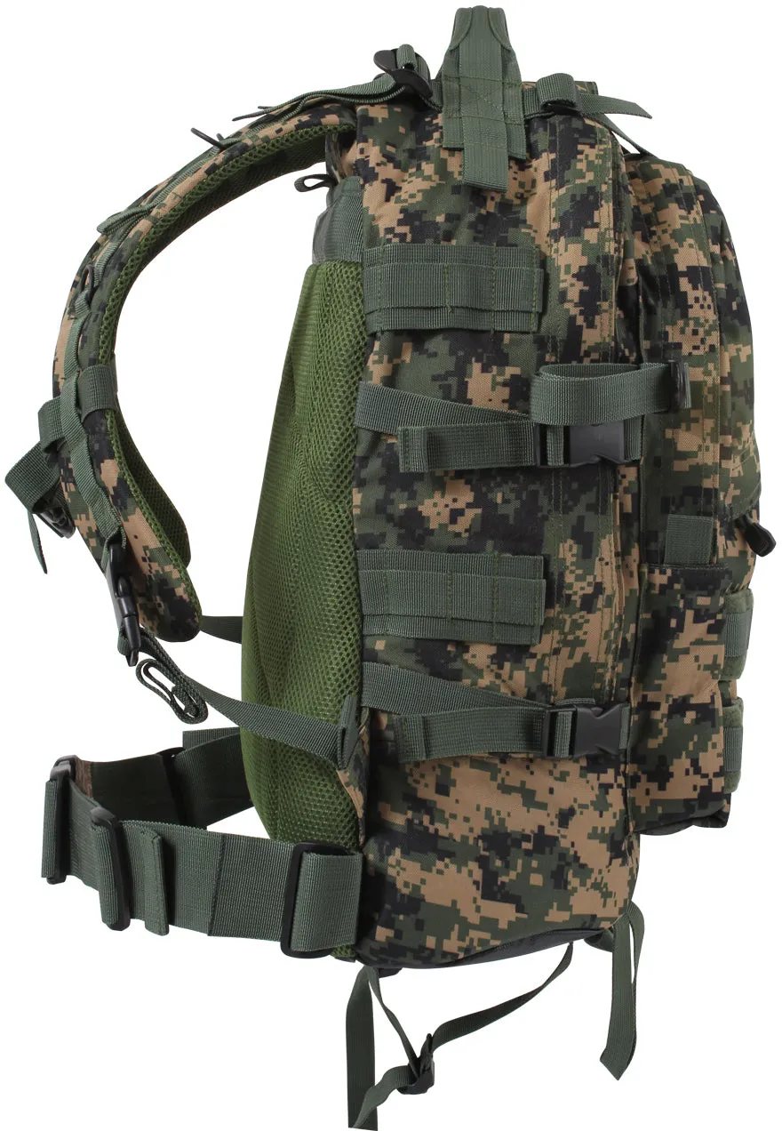 Digital Woodland Camouflage - Military MOLLE Compatible Large Transport Pack