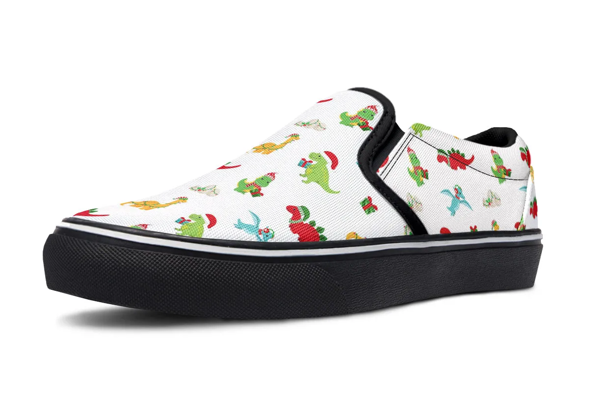 Dino Christmas Slip Ons