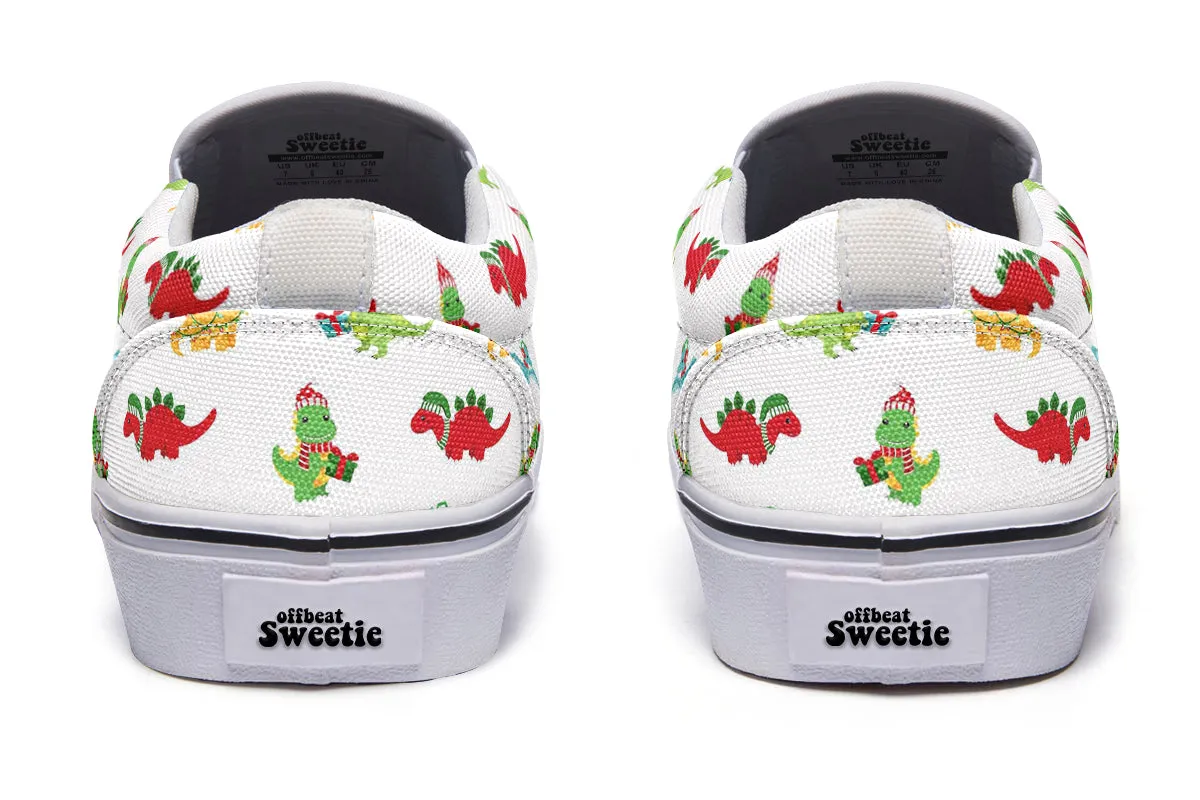 Dino Christmas Slip Ons