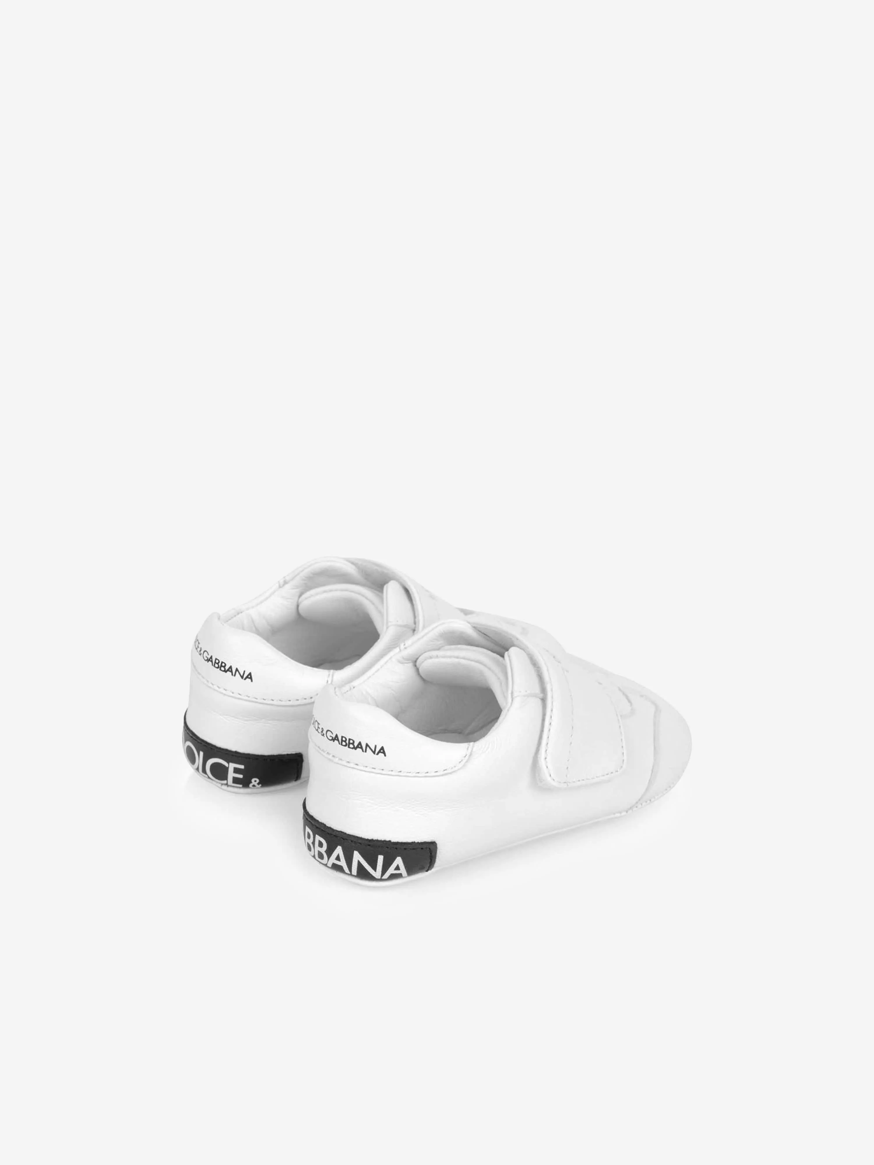 Dolce & Gabbana Baby Boys White Leather Pre-Walker Trainers