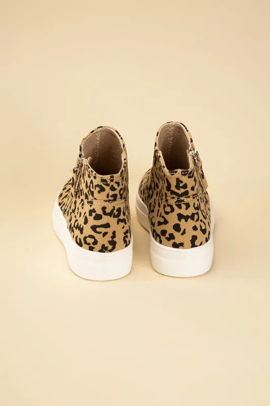 FS CLEARANCE Route-S High Top Leopard Sneakers