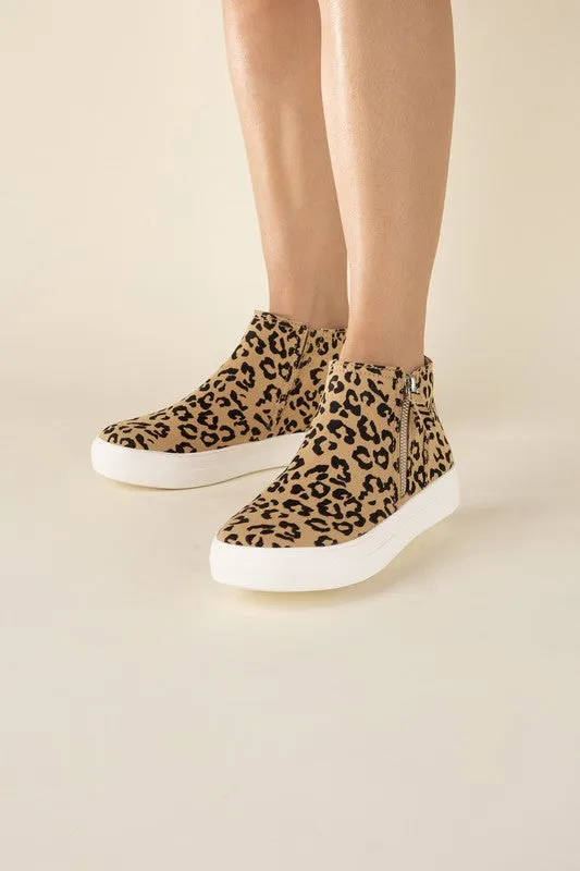 FS CLEARANCE Route-S High Top Leopard Sneakers