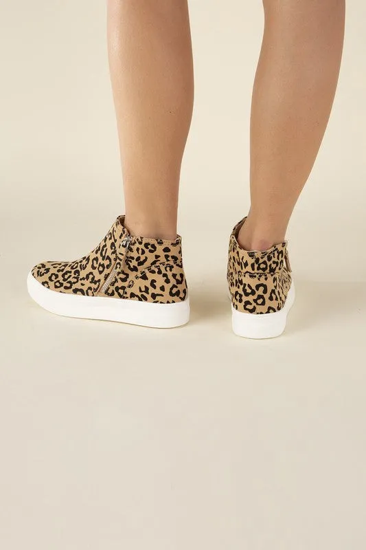 FS CLEARANCE Route-S High Top Leopard Sneakers