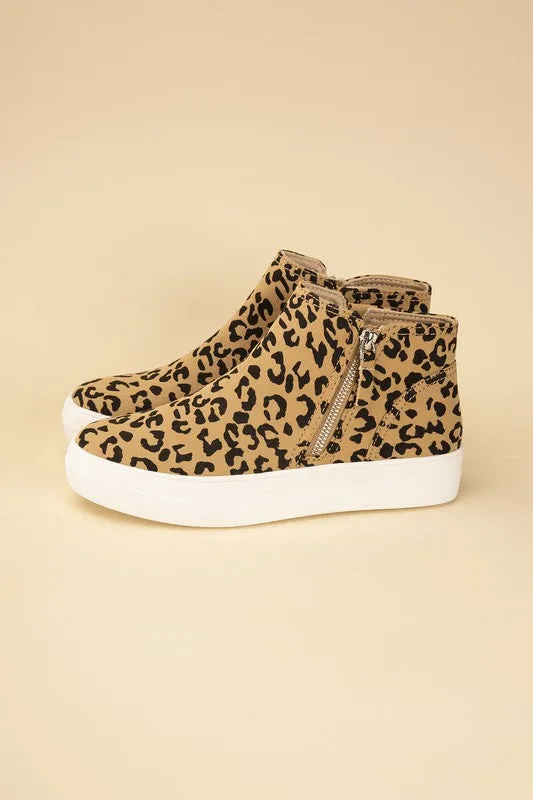 FS CLEARANCE Route-S High Top Leopard Sneakers