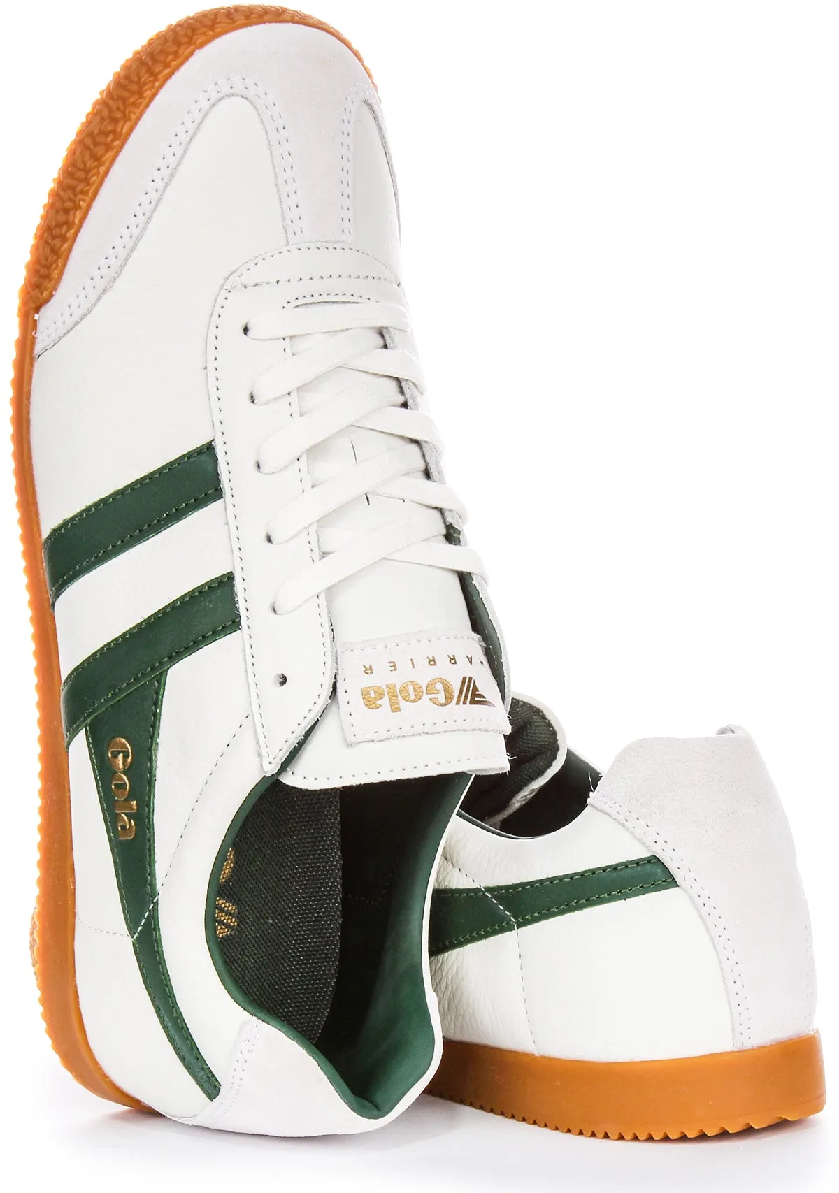 Gola Classics Harrier Leather In White Green For Men