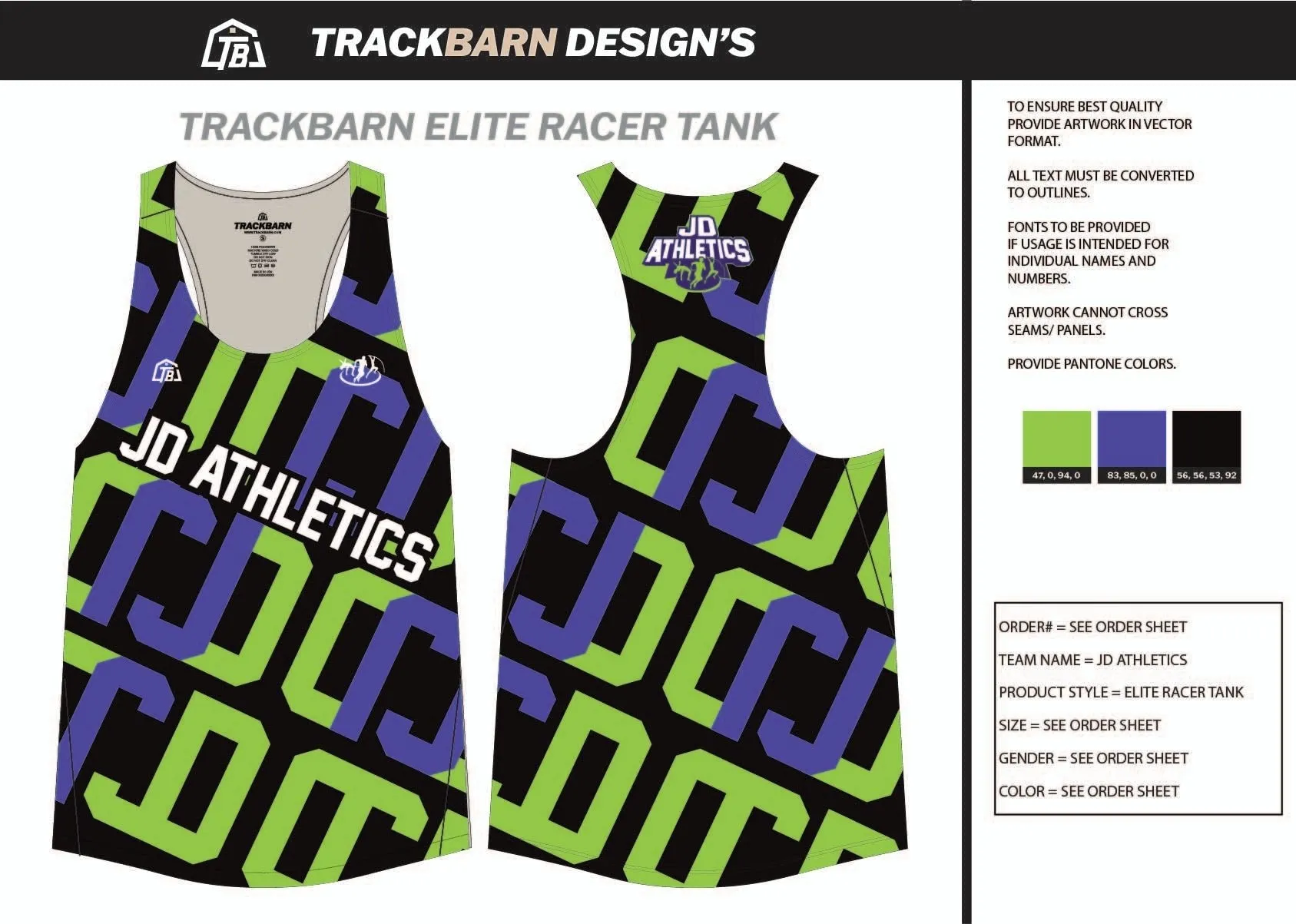 JD-Athletics- Womens Track Singlet