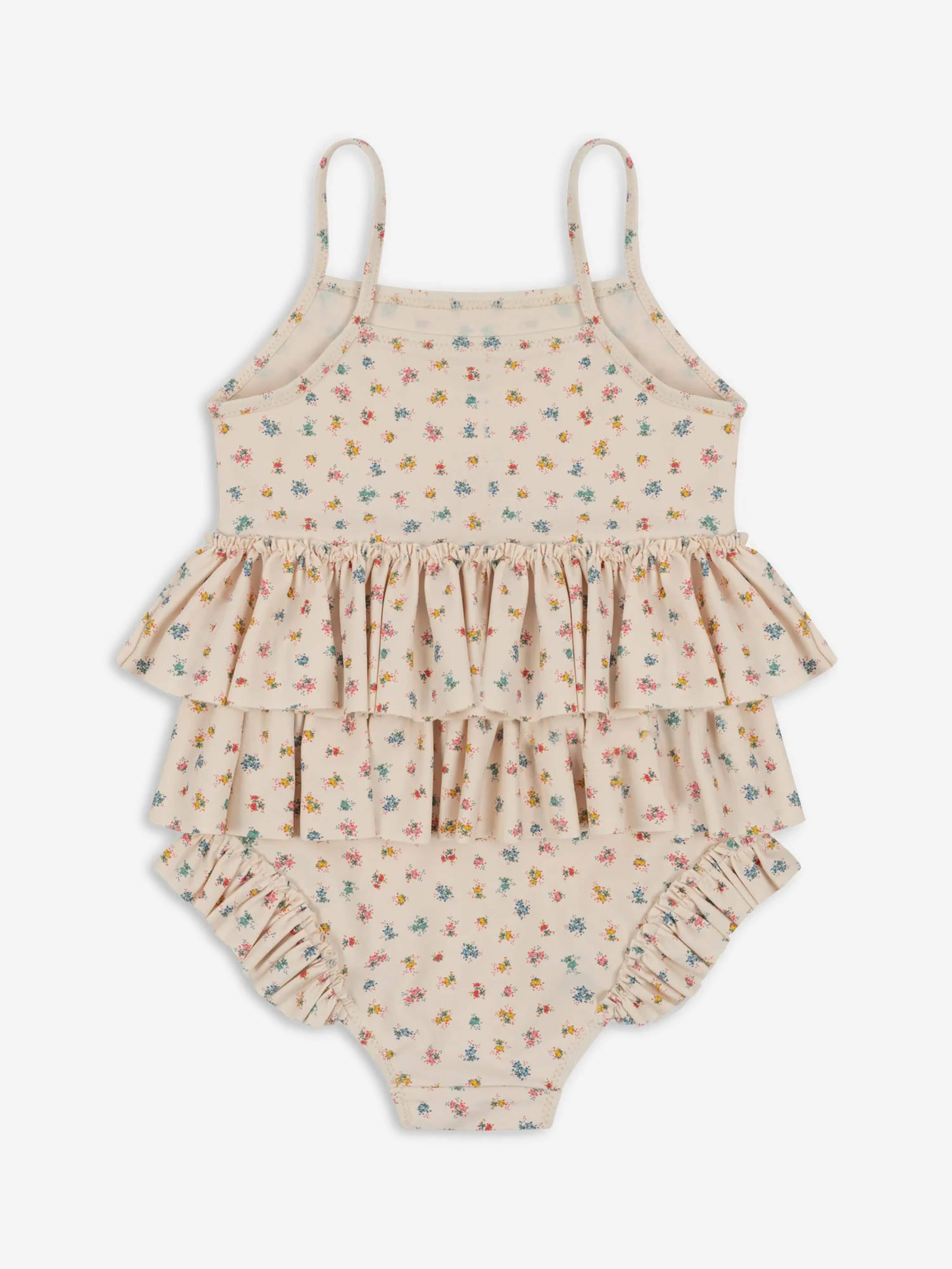 Konges Sløjd Girls Bloomie Sprinkle Manuca Frill Swimsuit in Beige