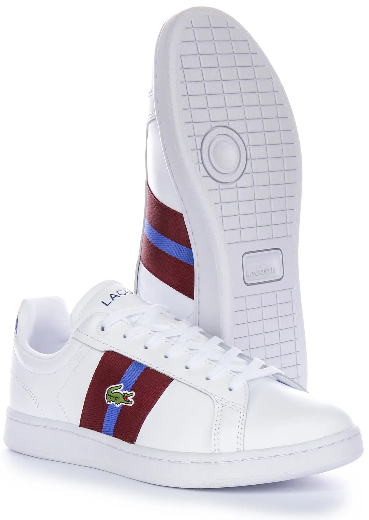 Lacoste Carnaby Pro CGR In White Burgundy For Men