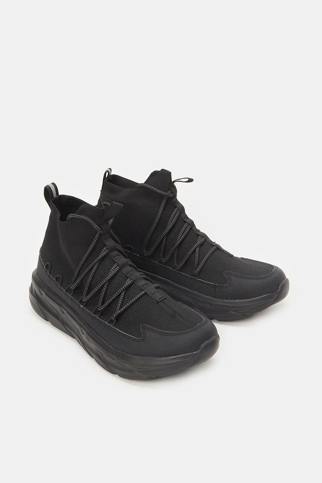 Men Black High Top Sneakers