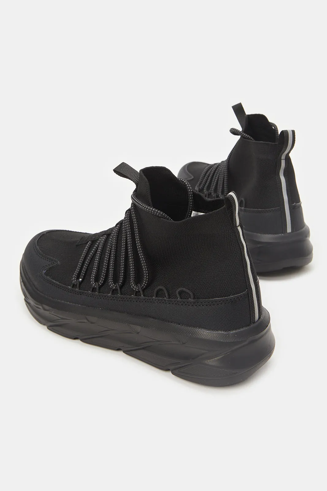 Men Black High Top Sneakers