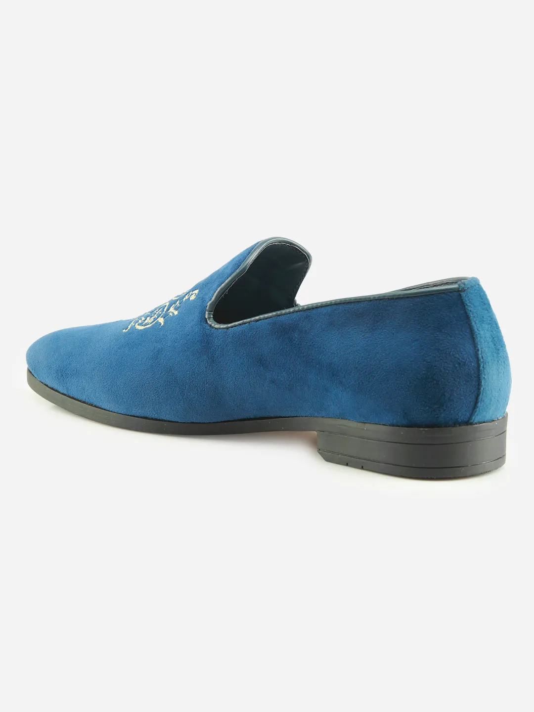 Men's Blue Embroidery Slip On Casual (IX1046)