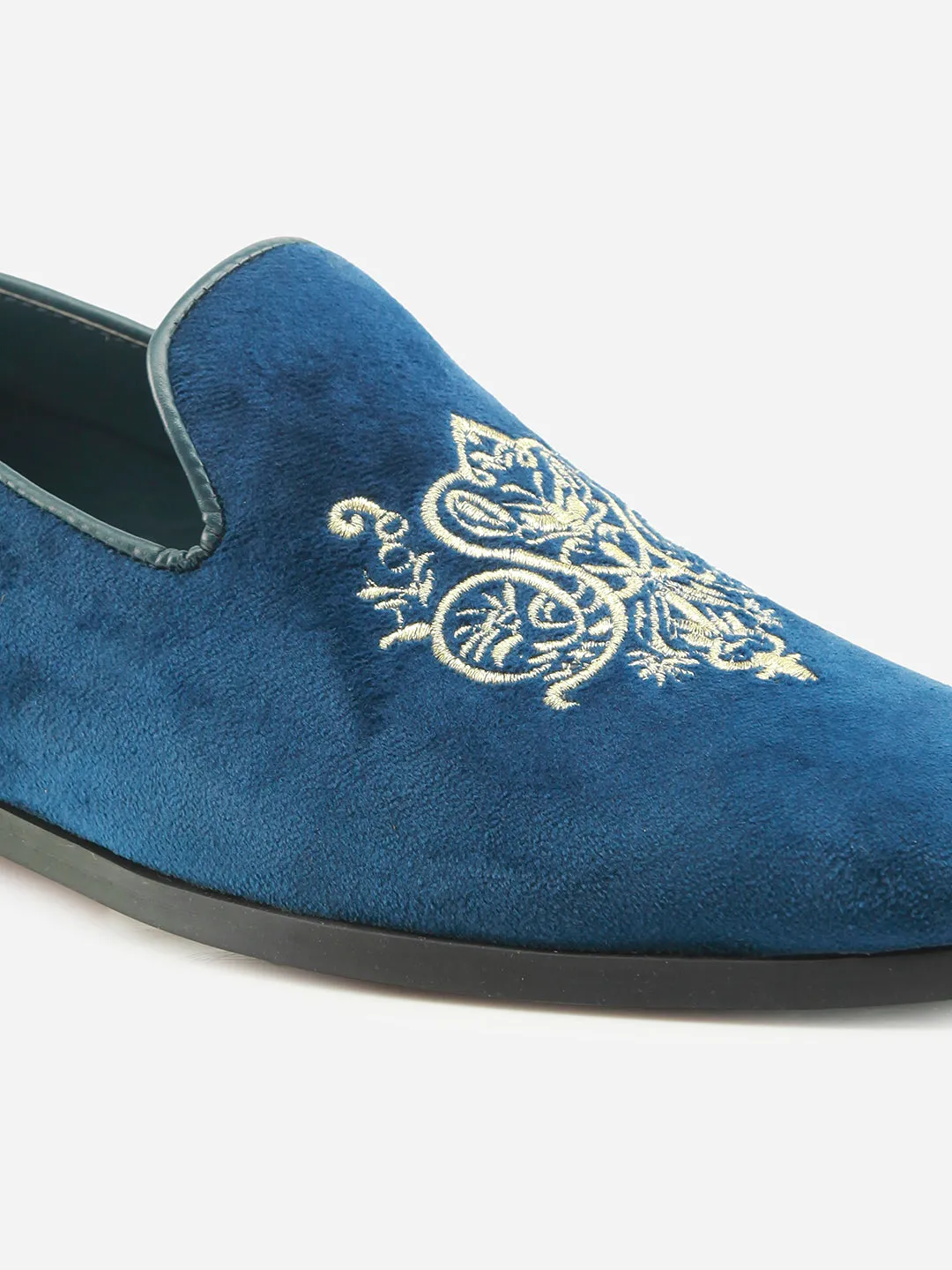 Men's Blue Embroidery Slip On Casual (IX1046)