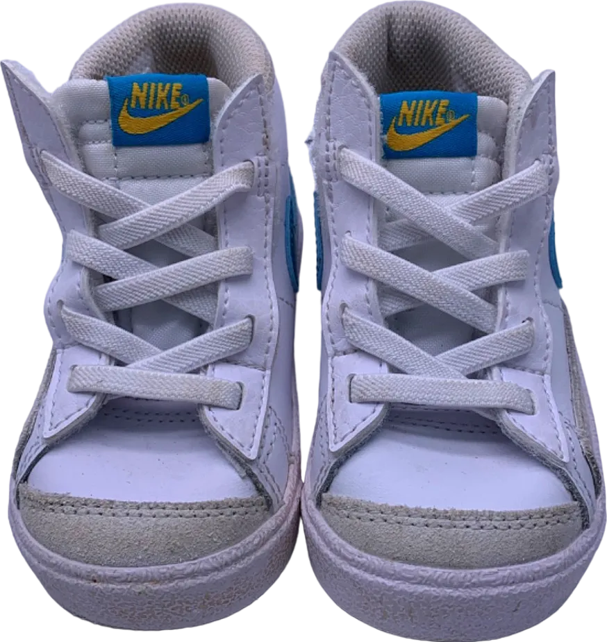 Nike White Blue High-Top Trainers EU 22