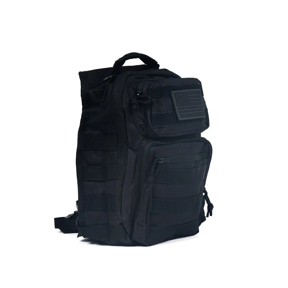 Proof of Work Division Molle Shoulder Sling Daypack Bag  [BLACK] MILITARY GRADE COLLECTION