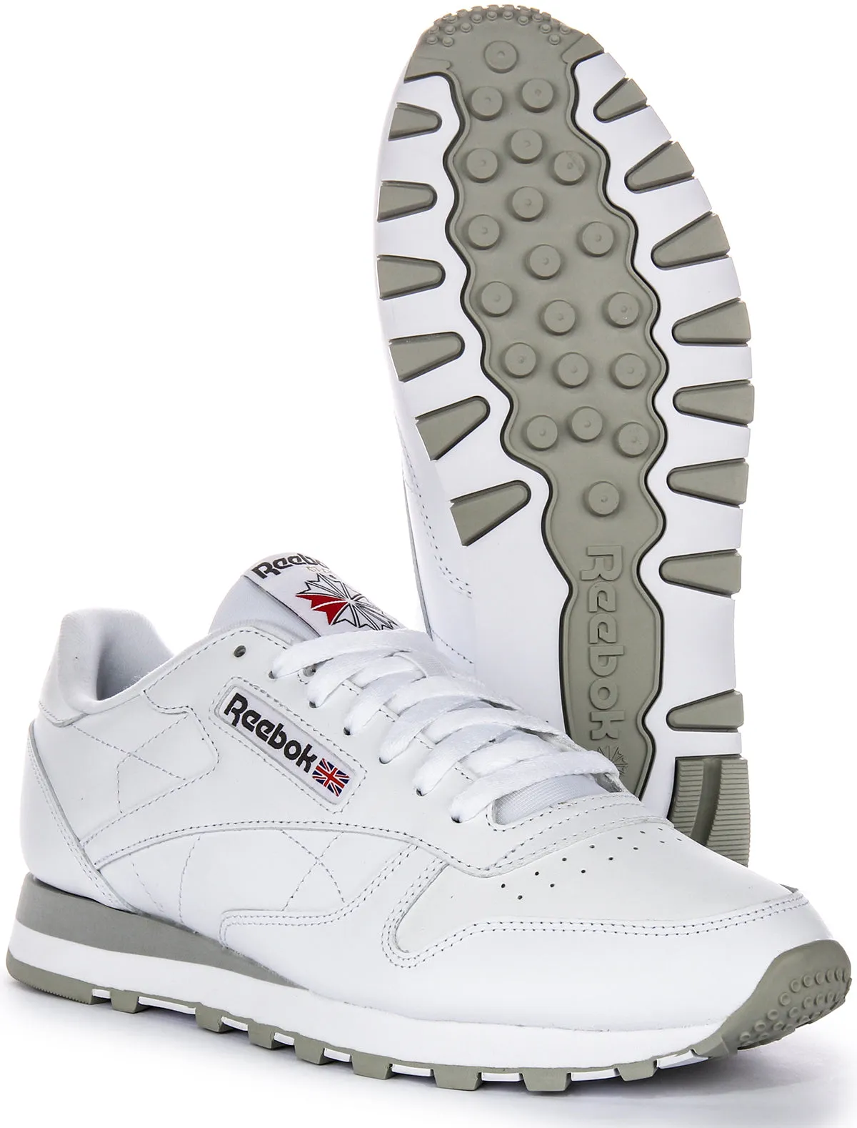 Reebok Classic Leather In White Grey