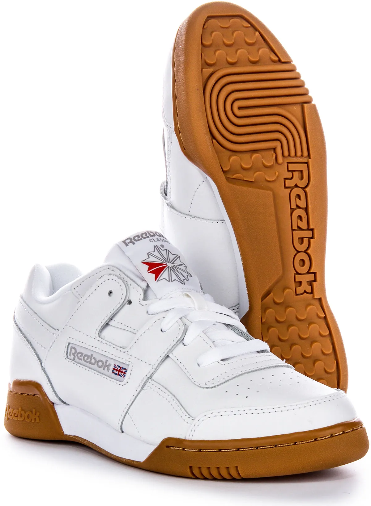 Reebok Workout Plus In White Gum For Men