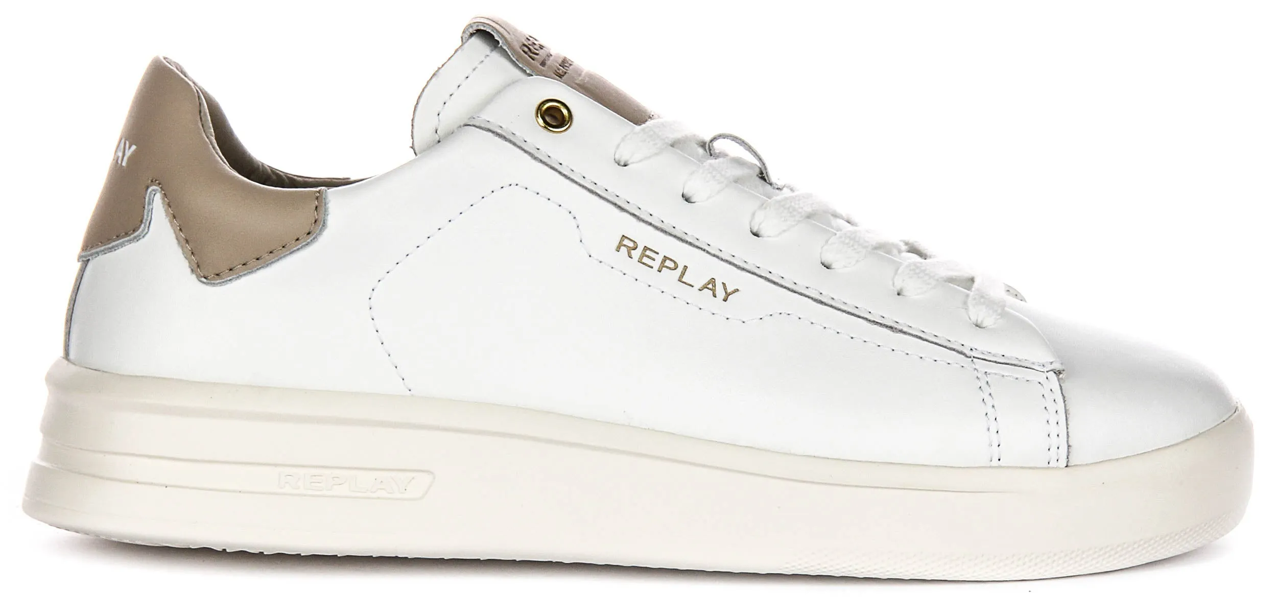 Replay University M Dt In White Beige For Men