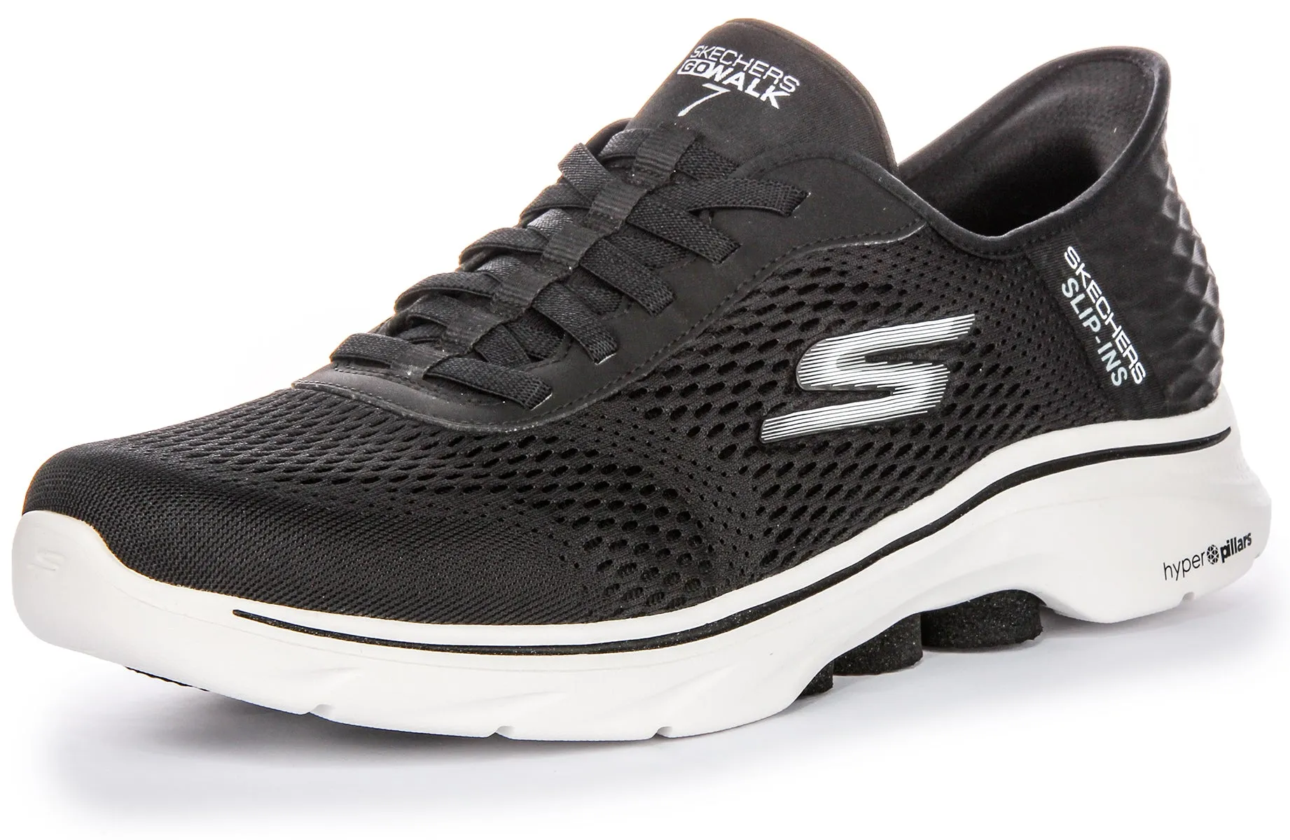 Skechers Go Walk 7 Free In Black White For Men