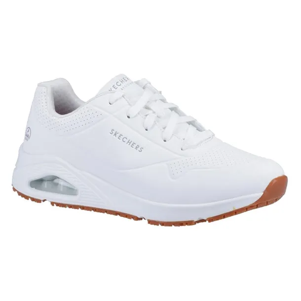 Skechers Mens UNO Slip Resistant Trainers 41 White - BA156-41