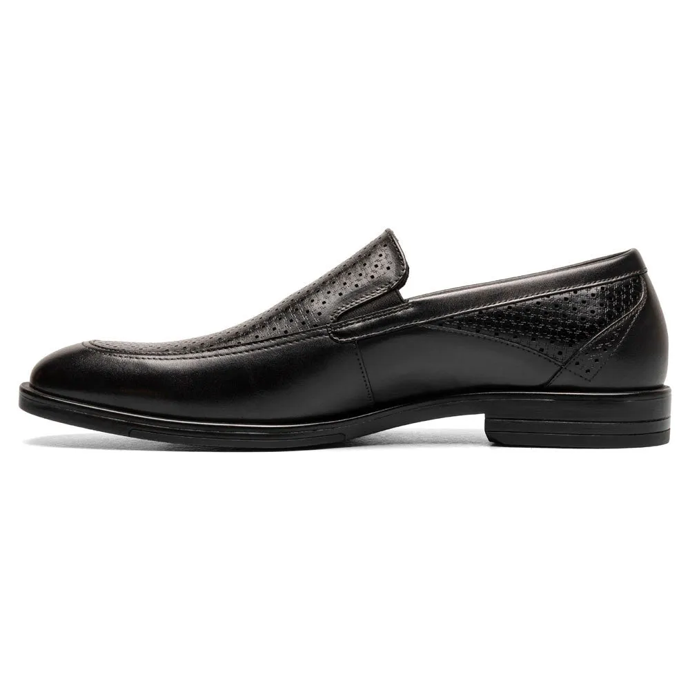 Stacy Adams Aiden Black Moc Toe Slip On