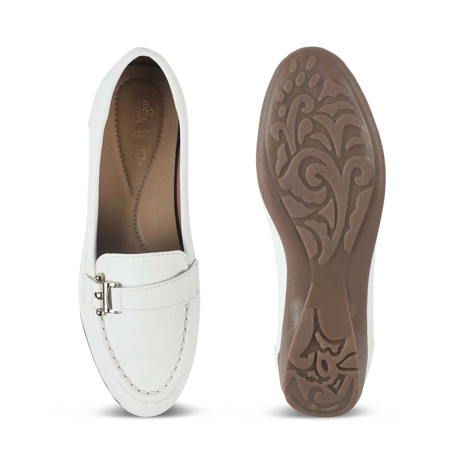 Tresmode Lasi White Women's Casual Loafers