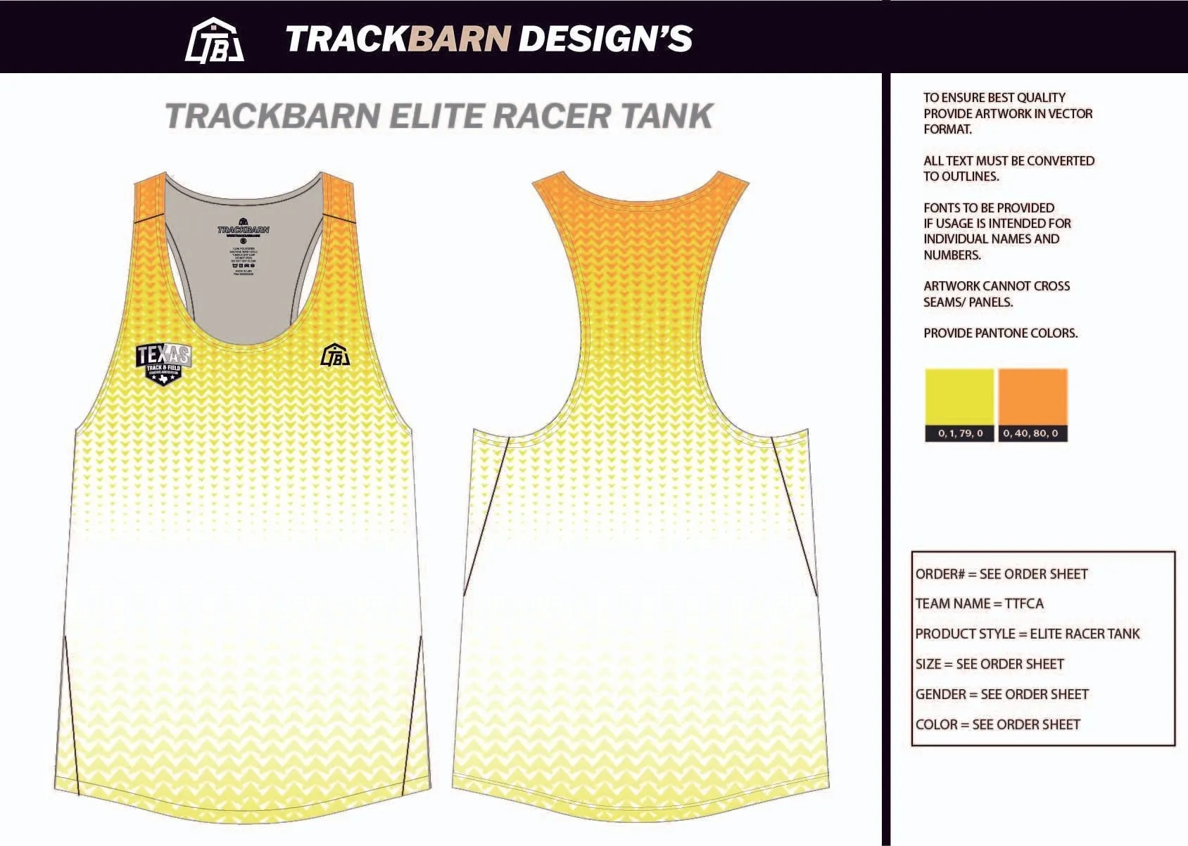 TTFCA-- Womens Track Singlet