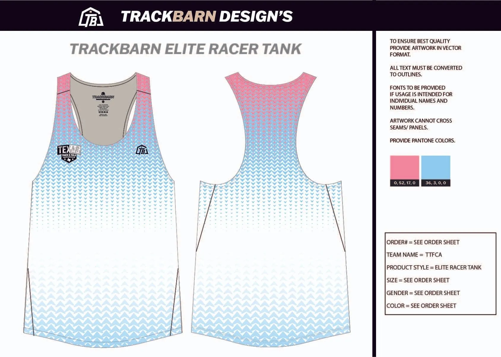 TTFCA-- Womens Track Singlet