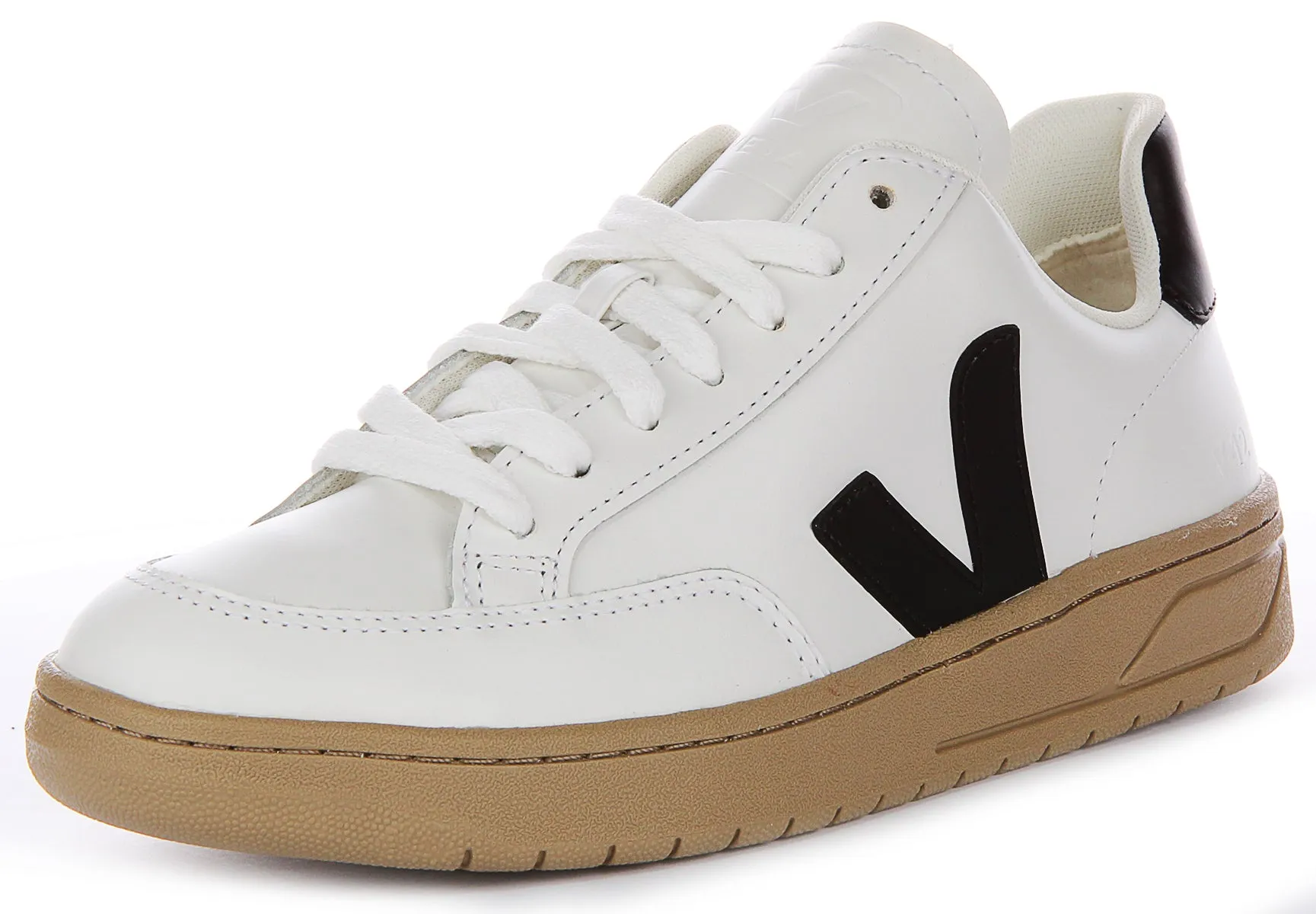 Veja V-12 Leather In White Black For Men