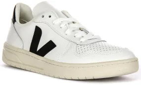 Veja V10 Leather In White Black For Women