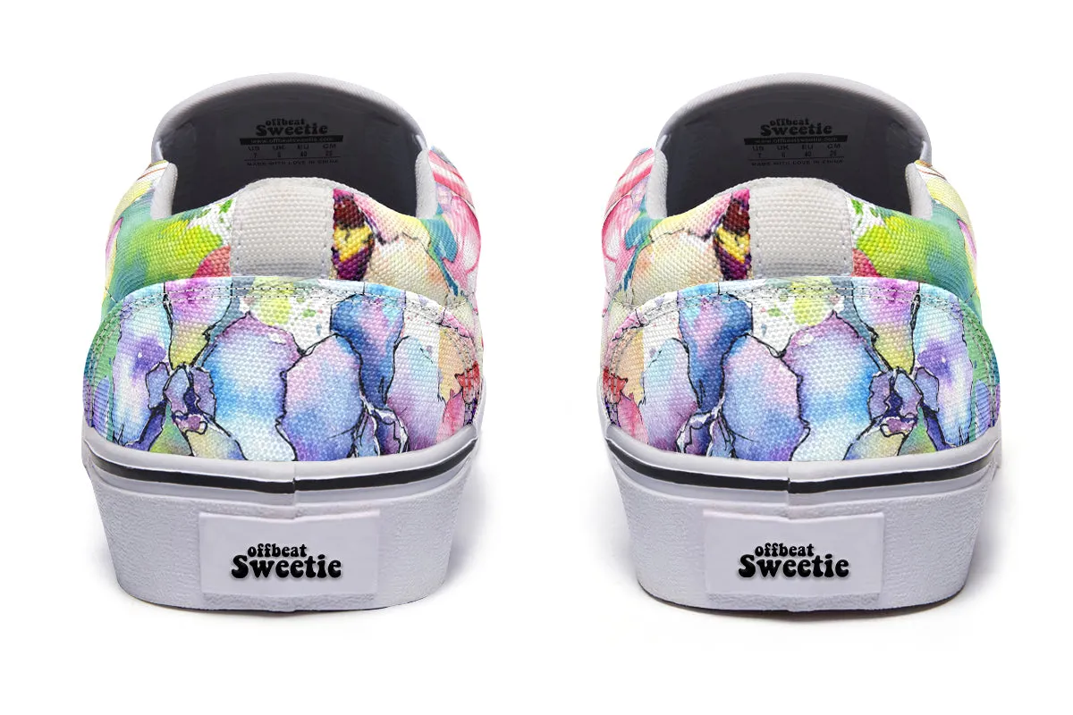 Watercolour Flowers Slip Ons