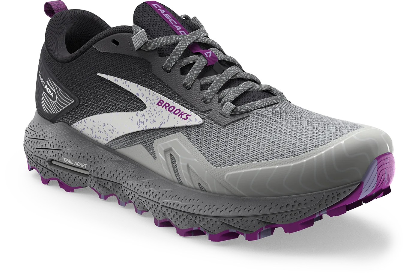 Women’s Cascadia 17 (028 - Oyster/Blackened Pearl/Purple)